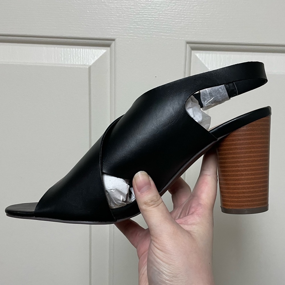 NWT Peep Toe Black Booties by JustFAB.